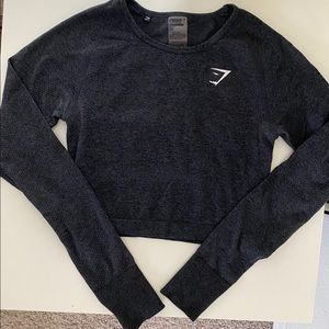 Gymshark Seamless Long Sleeve Crop Top in Black